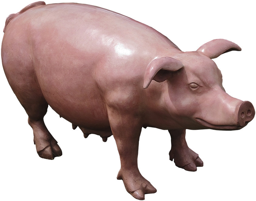 Pig Sow Sculpture Plastic Artificial Garden - Sculpture (904x720), Png Download