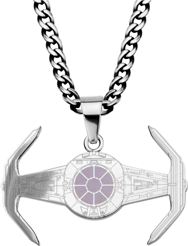 Etched X1 Tie Fighter Pendant With Chain - Star Wars Smycken (850x850), Png Download