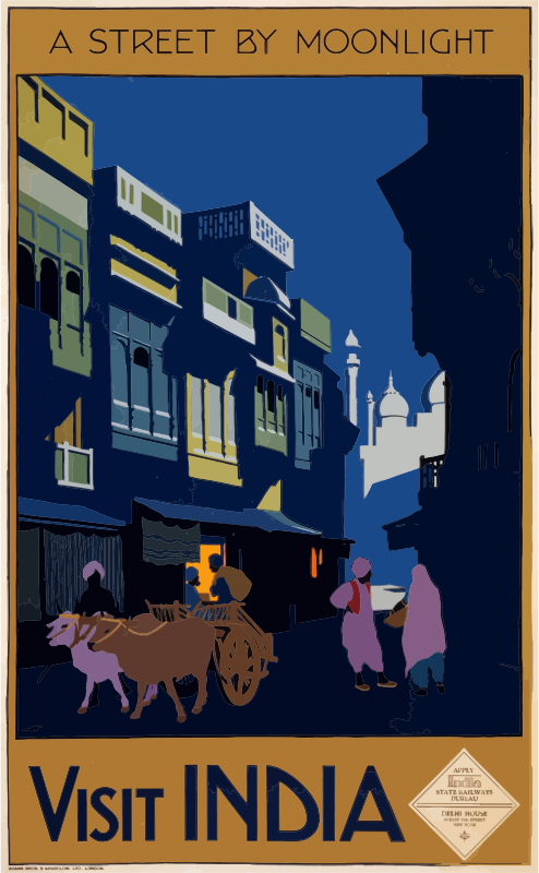 Medium Image - Vintage Travel Posters India (494x800), Png Download