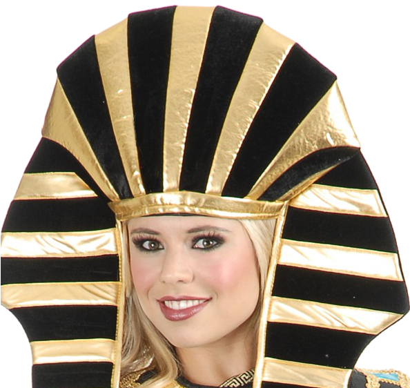 Egyptian Pharoah King Tut Headpiece For Men And Women - Egyptian Queen Nefertiti Costume (593x593), Png Download