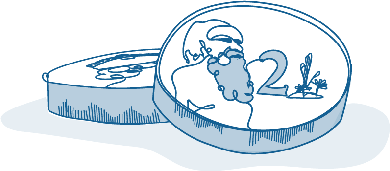 An Illustration Of One $2 Coin Balancing Against Another (900x601), Png Download