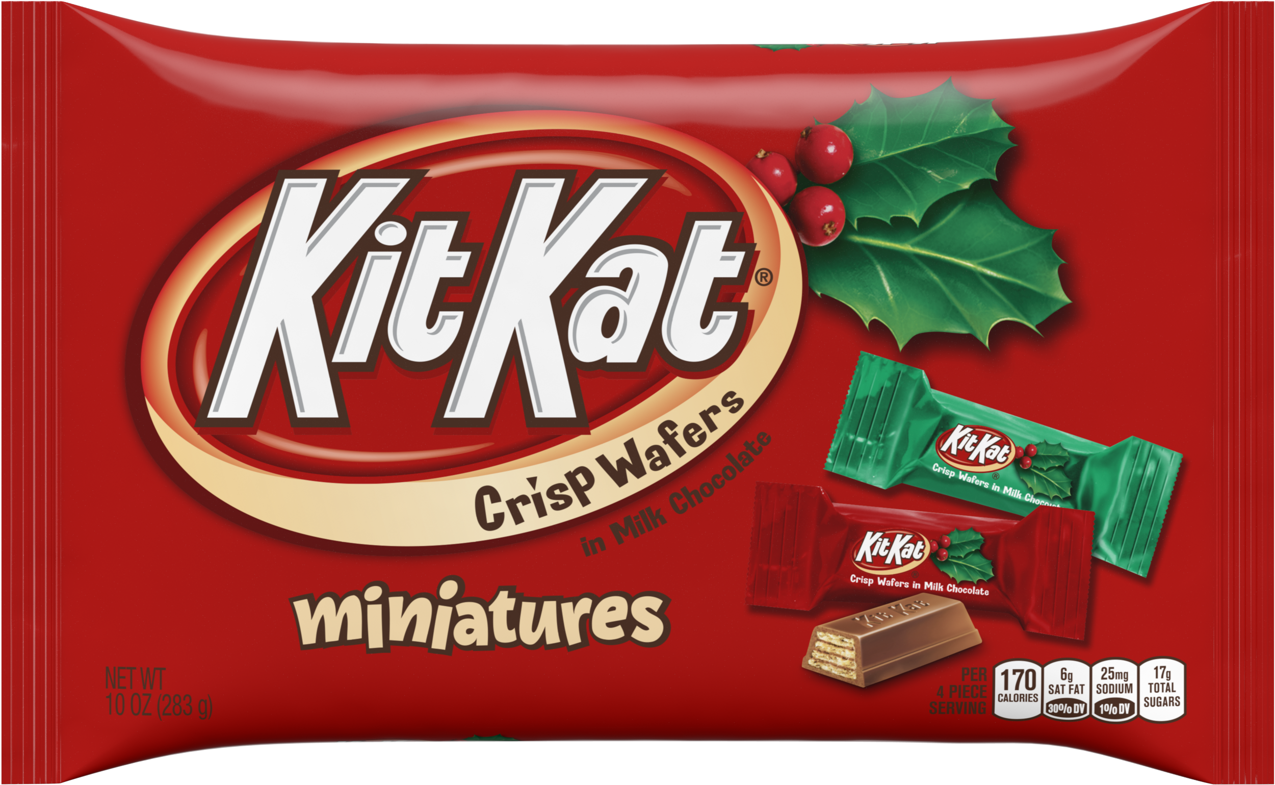 Kit Kat, Holiday Miniatures Chocolate Candy, 10 Oz - Kit Kat Holiday Miniatures (3000x3000), Png Download