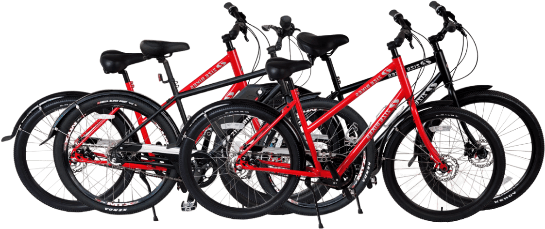 Bikes@2x-1 - Hybrid Bicycle (1147x484), Png Download