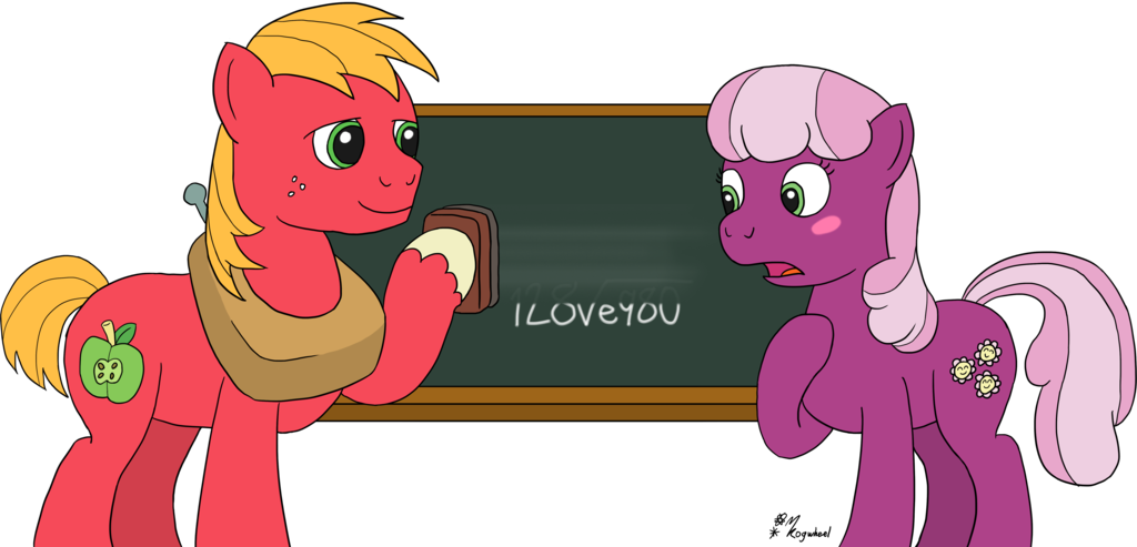 Mac Hearts Png - Mlp Cheerilee X Big Mac (1024x493), Png Download