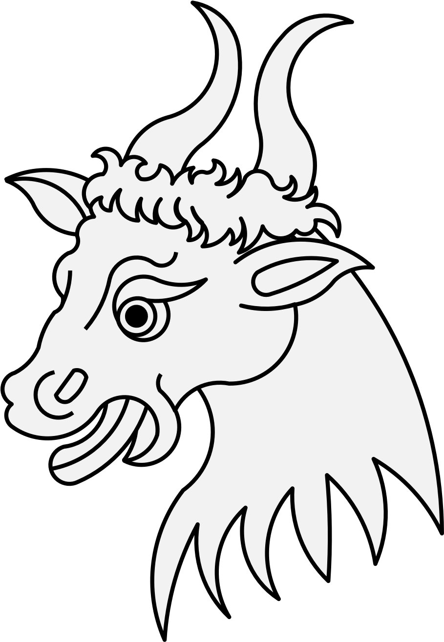 Bull's Head Erased - Купидон Трафарет (1087x1341), Png Download