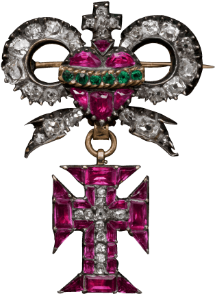 612 Corona De Espinas, Cruz De Diamantes, Sagrado Corazón, - Cross (700x700), Png Download