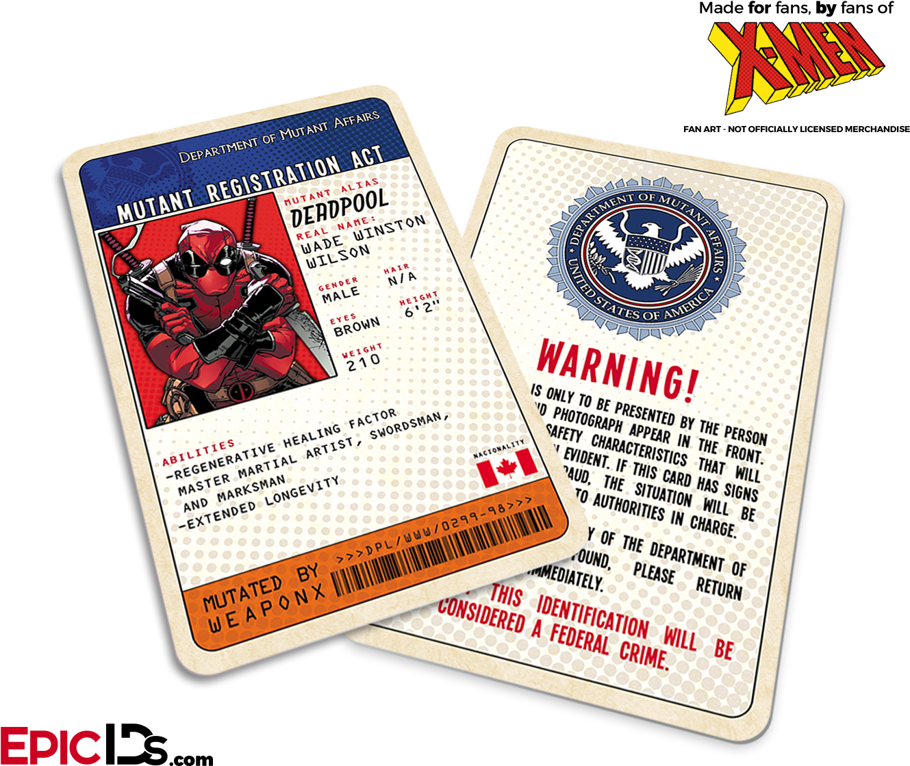 Mutant Registration Act 'x-men' Classic Comic Identification - Mutant Registration Act Card (1417x1181), Png Download