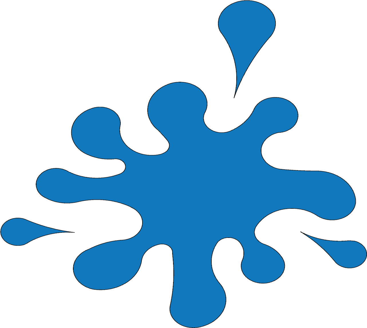 Splash With 3 Drops, 130 Cm Rainbow Blue - Graphic Design (3000x1336), Png Download