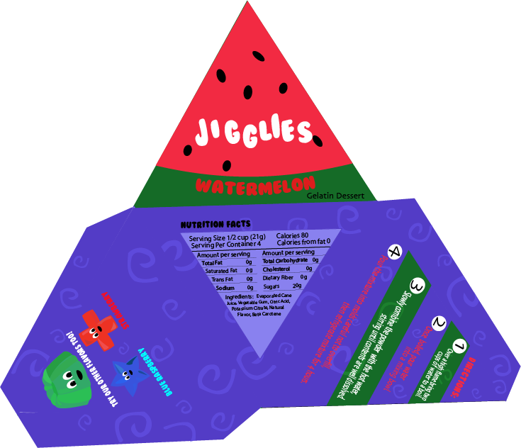 Package Design For A Jello Brand Designed For Kids - Triangle (735x632), Png Download
