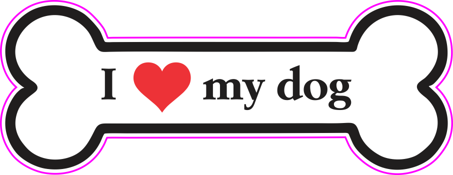 Dog Sticker - Heart (906x350), Png Download
