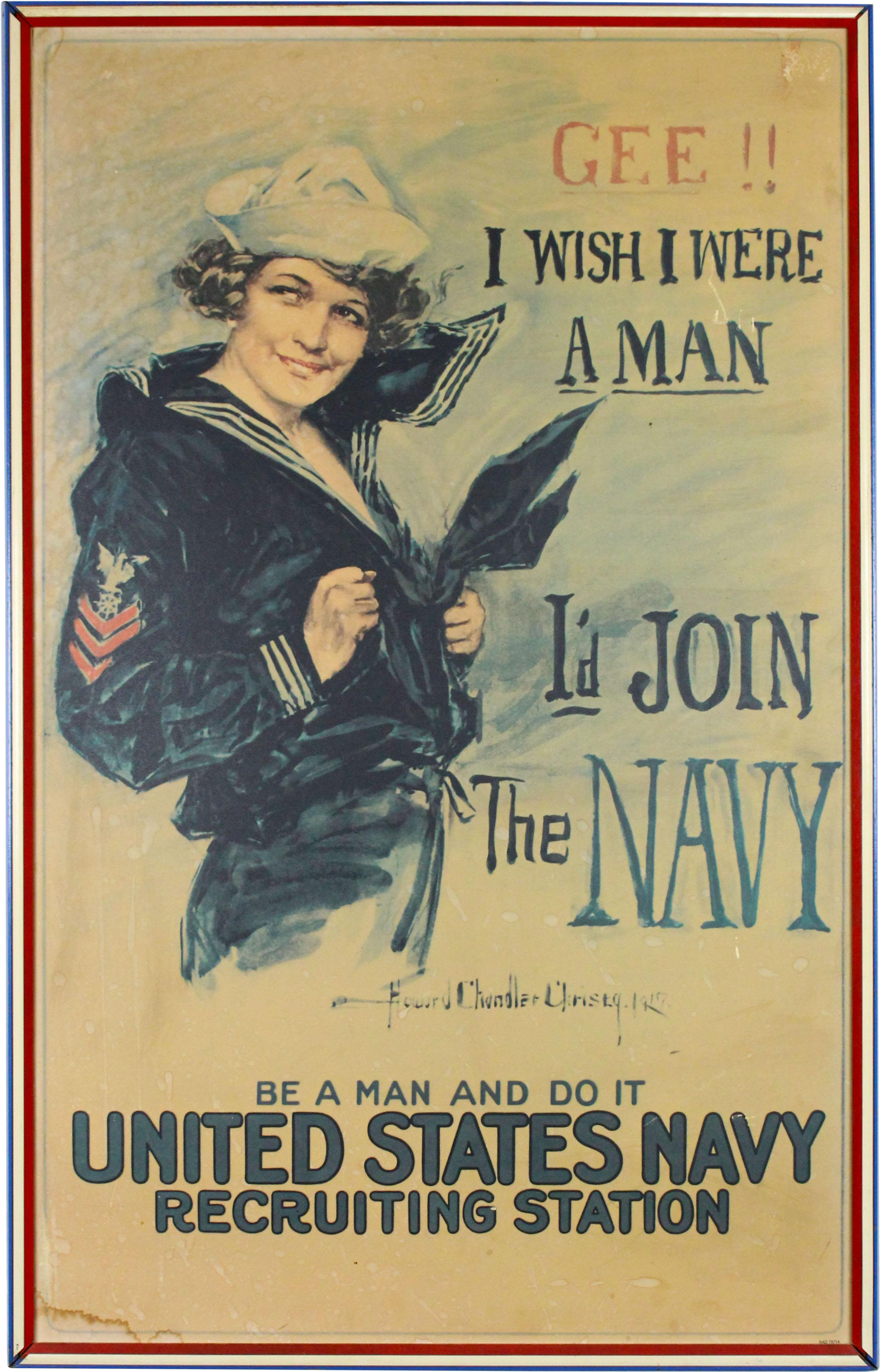 Old Navy Recruiting Posters - United States Wwi Propaganda (3231x4523), Png Download