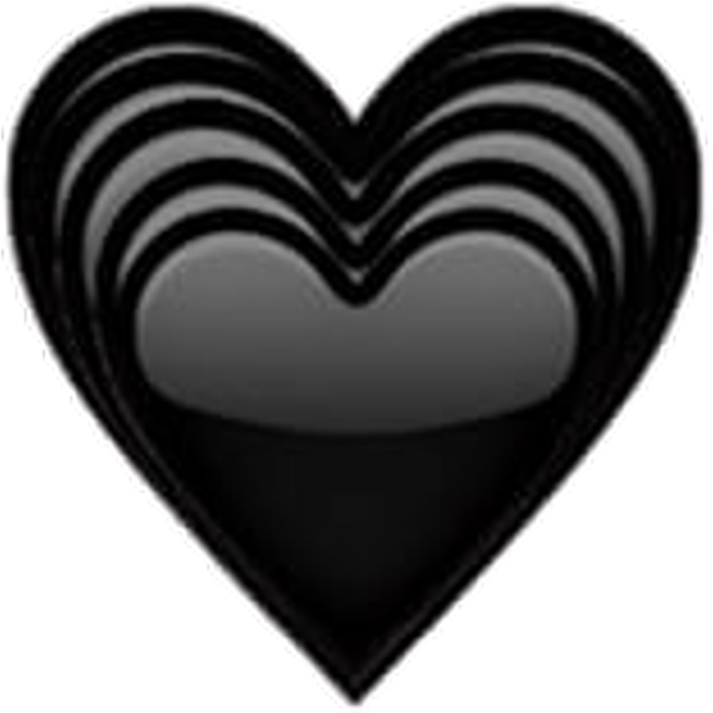 Black Heart Emoji Art Interesting Photography Decoratio - Heart (1024x1024), Png Download