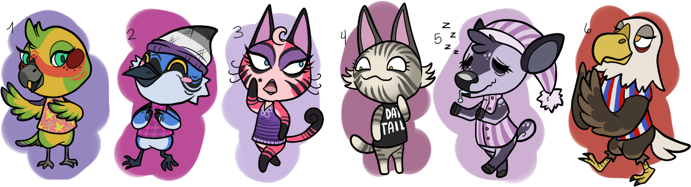 Ac Styled Villager Adopts [open] - Cartoon (1426x388), Png Download