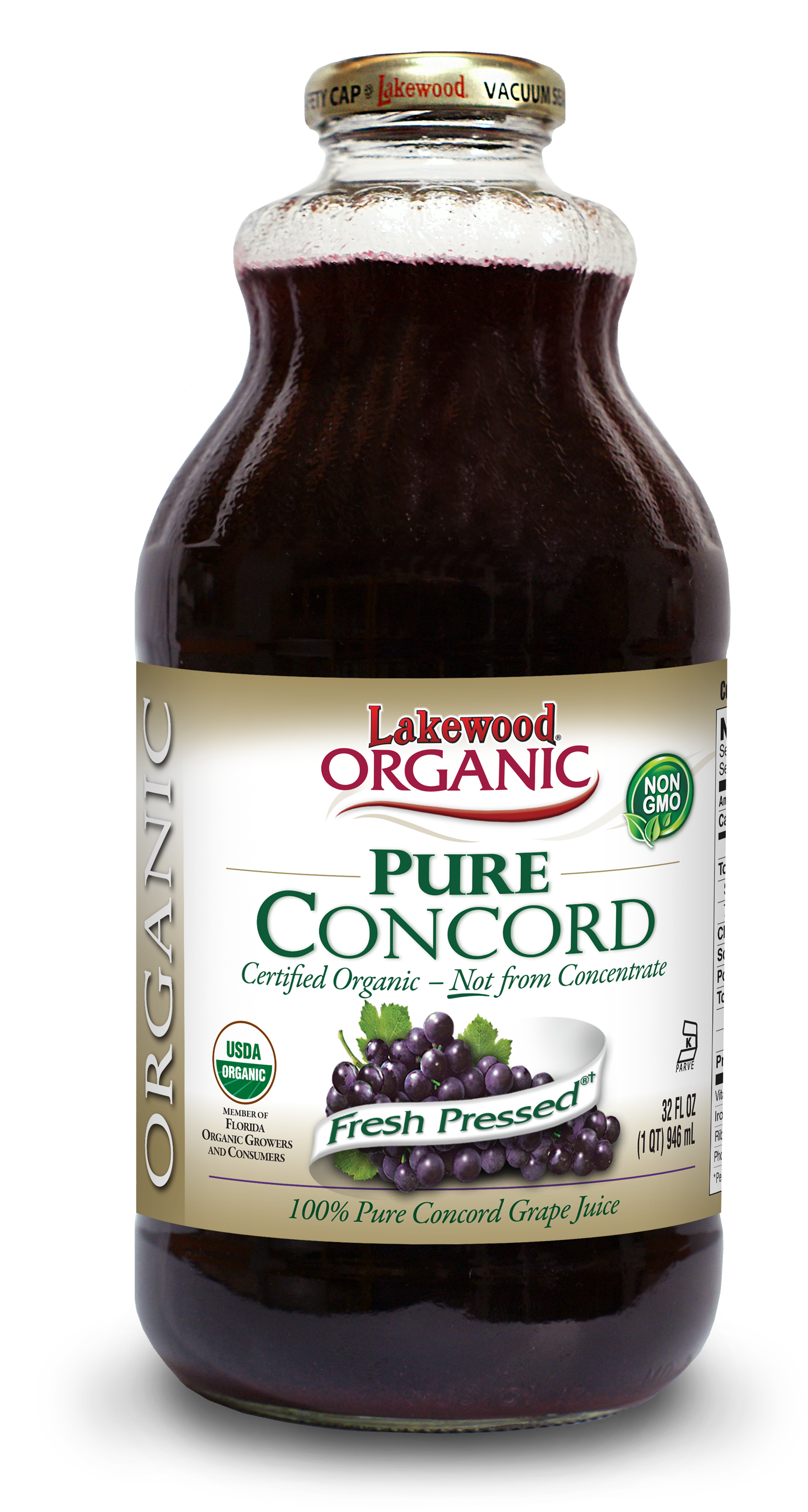 Lakewood Organic Pure Concord Grape Juice, 32 Ounce - Lakewood Organic Prune Juice (1702x3000), Png Download