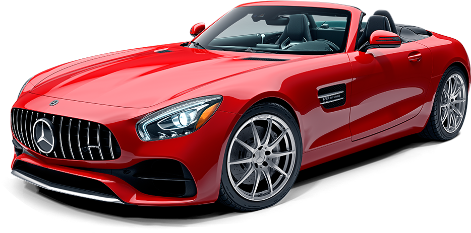 Luxury Car Png - Mercedes Amg Gt Roadster Red (1440x600), Png Download