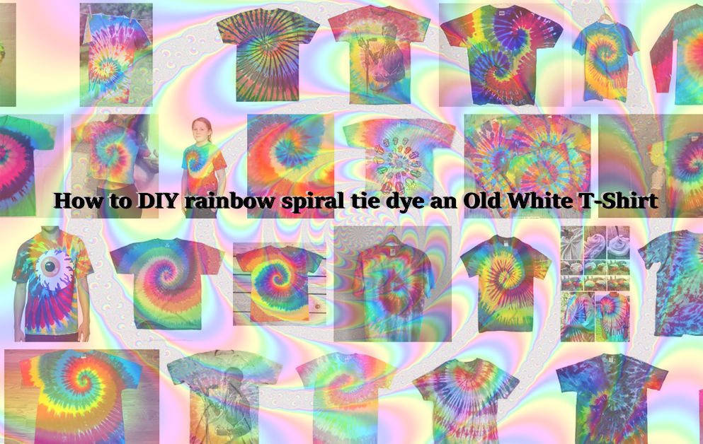 How To Diy Rainbow Spiral Tie Dye An Old White T-shirt - Tie-dye (993x628), Png Download