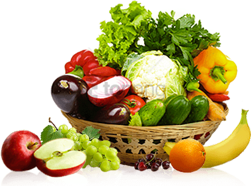 Fruits & Vegetables - Vegetables In The Basket (500x476), Png Download