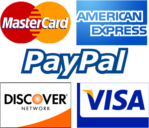 Credit Card Logos - Visa Mastercard American Express Discover Paypal (485x423), Png Download