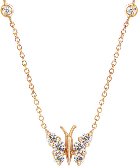 Diamond Pendant Petite In Rose Gold - Gold Diamond Elephant Necklace (858x726), Png Download
