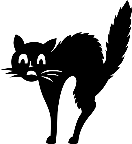 Scared Cat - Halloween Black Cat Svg (457x500), Png Download