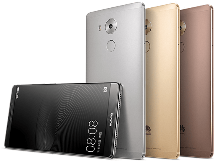 Group Of Huawei Smartphones - Huawei Mate 8 Png (770x577), Png Download