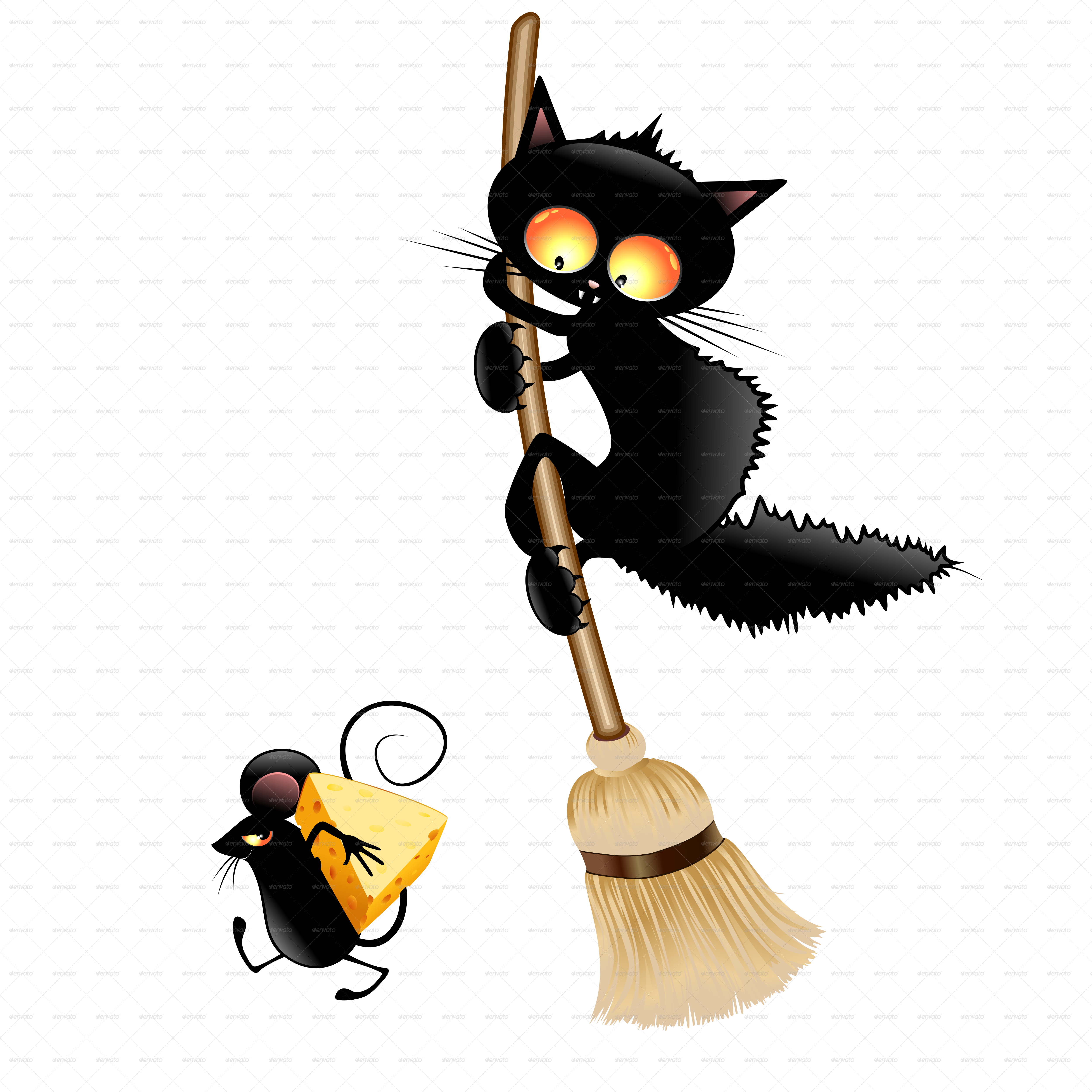 Cat Scared-png 5000 - Black Cat Halloween Pumpkin Transparent (5000x5000), Png Download