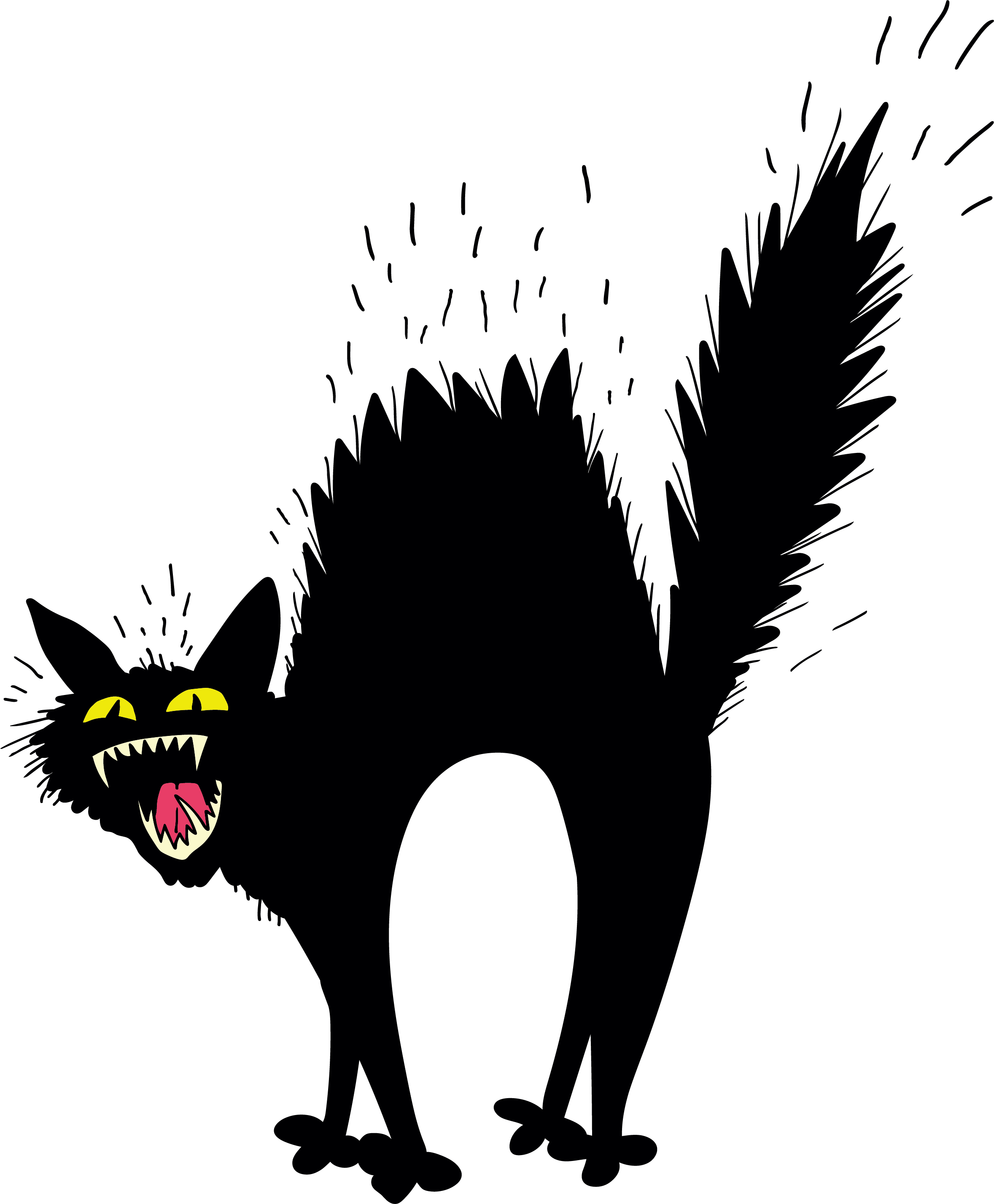 Scary Black Cat 2357*2855 Transprent Png Free Download - Scary Black Cat Cartoon (2357x2855), Png Download
