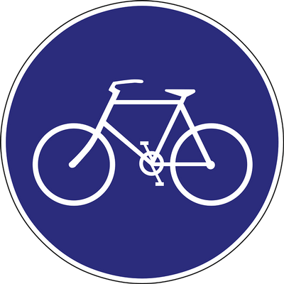 Bike Path Road Sign - 道路 標識 自転車 専用 (400x400), Png Download