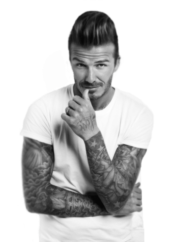 David Beckham Black And White Tattoos Png - David Beckham Png (590x800), Png Download