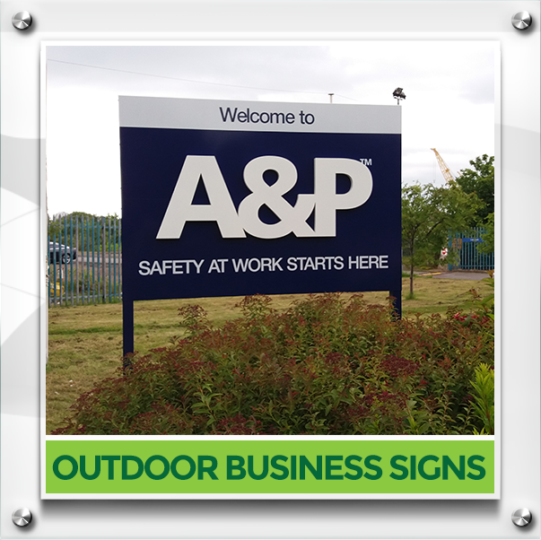 Outdoor Business Signs - A&p Group (603x602), Png Download
