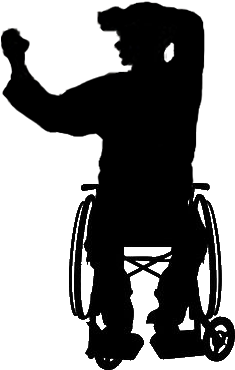 Ages 5-11 - Wheelchair Silhouette Kid (385x385), Png Download