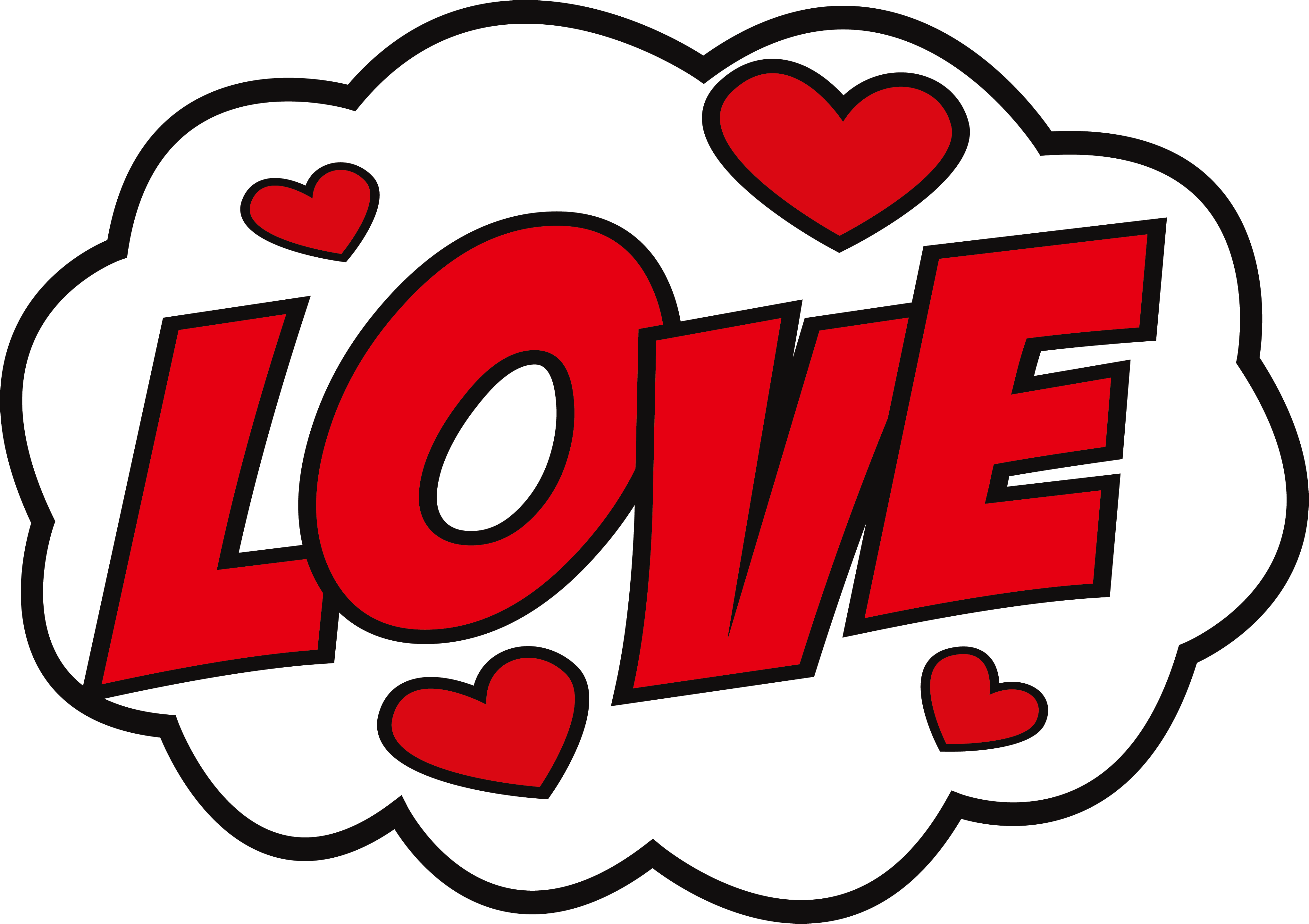 Sticker Love Hike Messenger - Love Stickers Png (4083x2883), Png Download