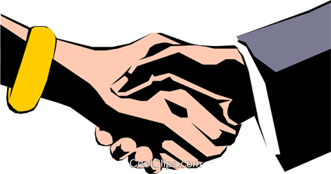 Hands Shaking Royalty Free Vector Clip Art Illustration - Illustration (480x253), Png Download