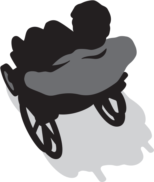 Person In A Wheelchair - Silhouette (2134x1200), Png Download