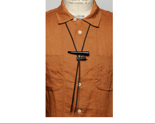 Leather Bolo Tie With Deer Antler (500x400), Png Download