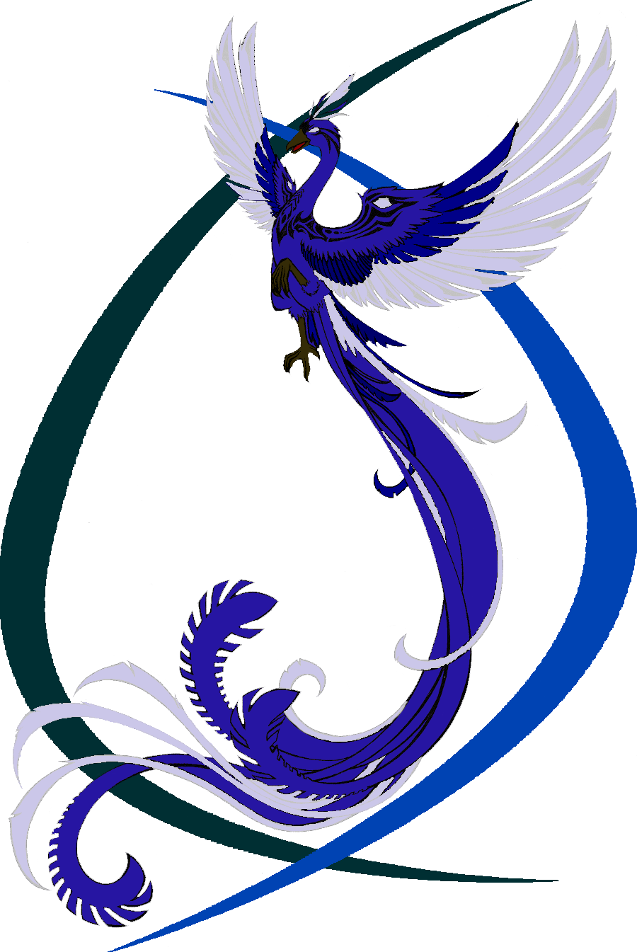 Blue Phoenix Transparent Background - Purple Phoenix Transparent Background (900x1345), Png Download
