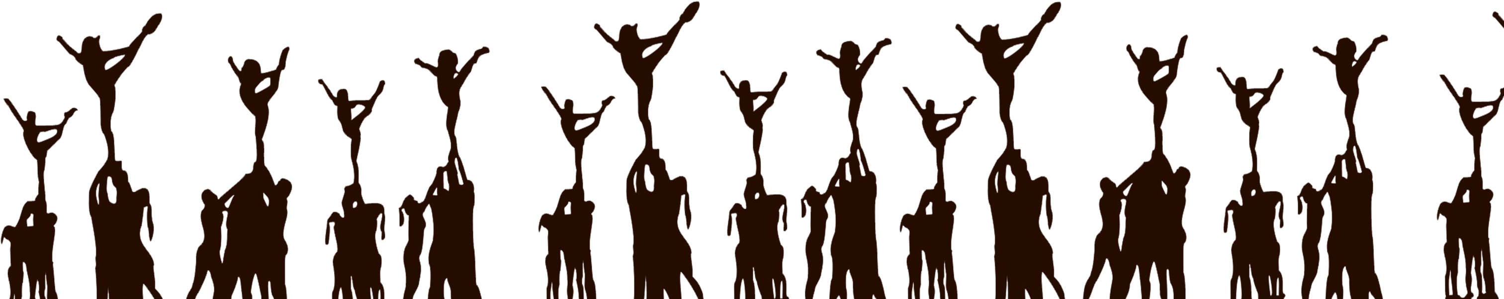 Svg Library Download Stunt Pencil And In Color - Cheerleading Stunts Clipart (3072x753), Png Download