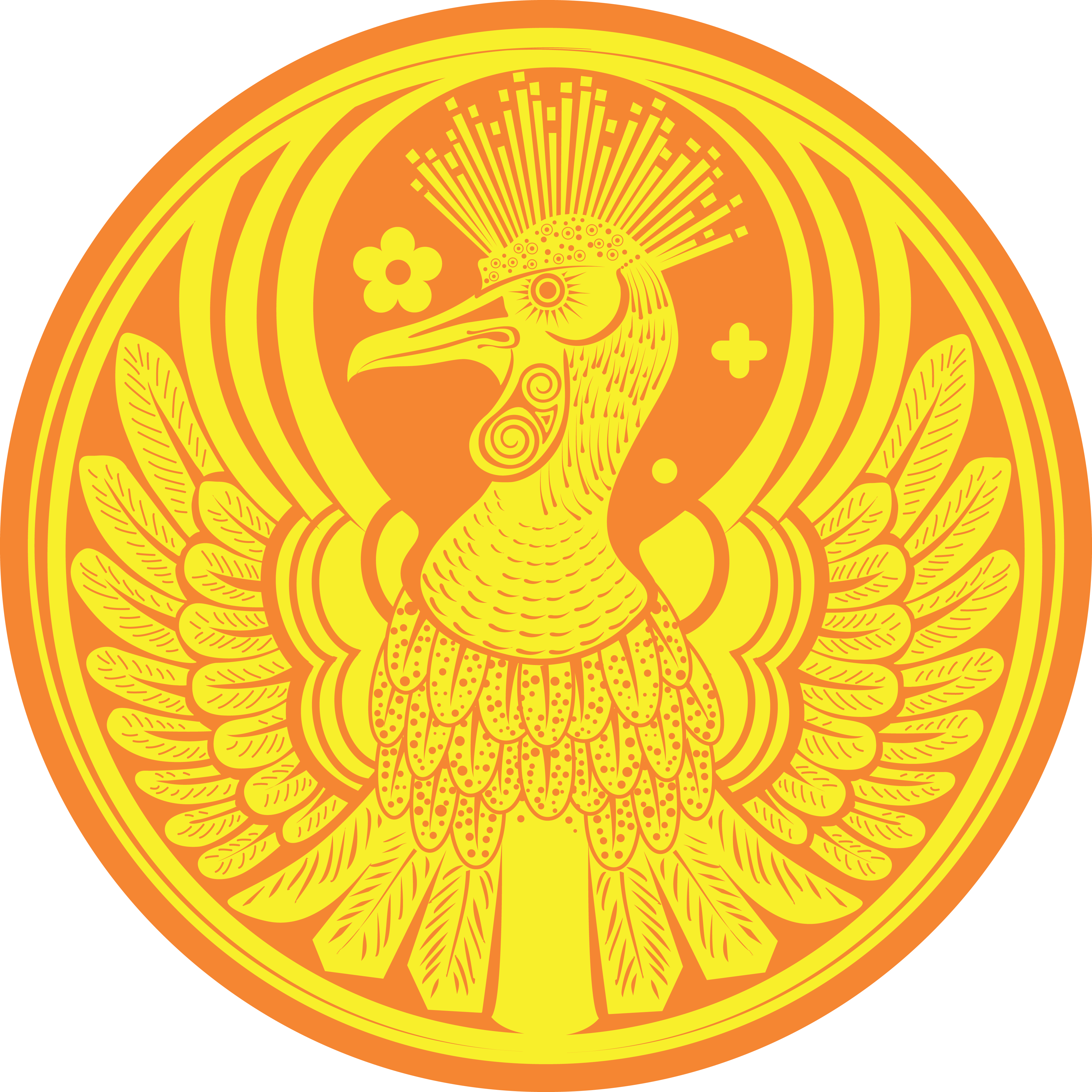 Free Clipart Of A Phoenix Bird - Ancient Phoenix Coin Round Ornament (4000x4000), Png Download