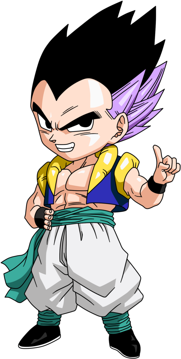 Chibi Gotenks - Stickers De Dragon Ball (638x1253), Png Download