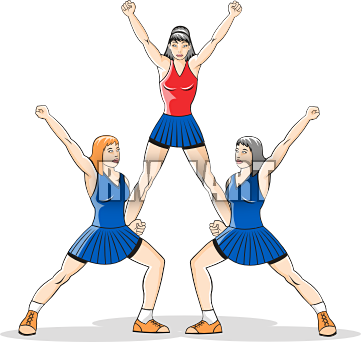 Cheerleading Stunt Free Clipart - Cheerleading (361x342), Png Download