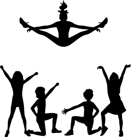 Cheerleader Silhouette Png - Winning Workouts For Competitive Cheerleaders (452x470), Png Download