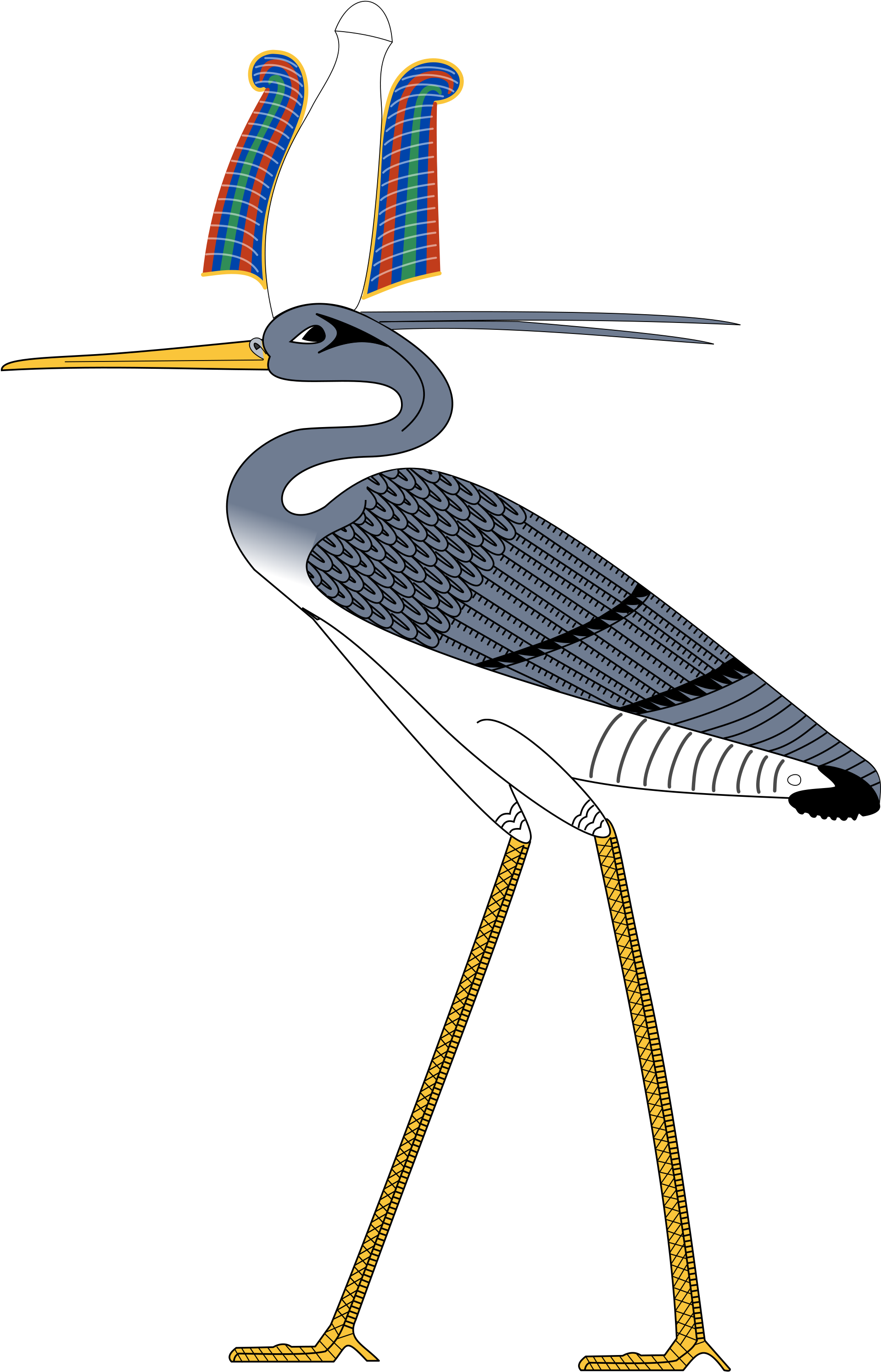 Egyptian Bennu Or Phoenix Bird - Bennu Bird (392x600), Png Download