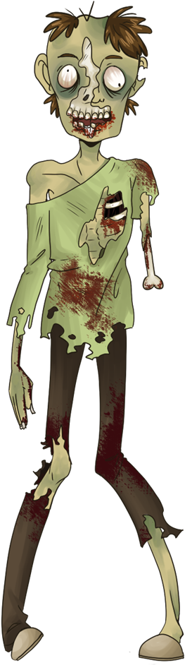 Zombie Free To Use Cliparts - Transparent Zombie Clip Art (500x1001), Png Download