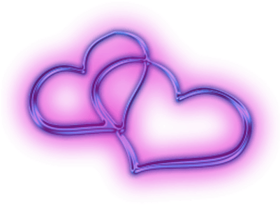 Two Attached Hearts - Purple Love Heart Transparent (400x400), Png Download