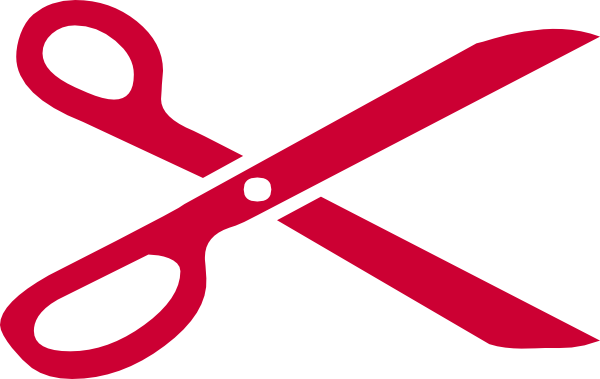 Image Free Scissor Pink Clip Art At Clker Com - Red Scissors Png (600x379), Png Download