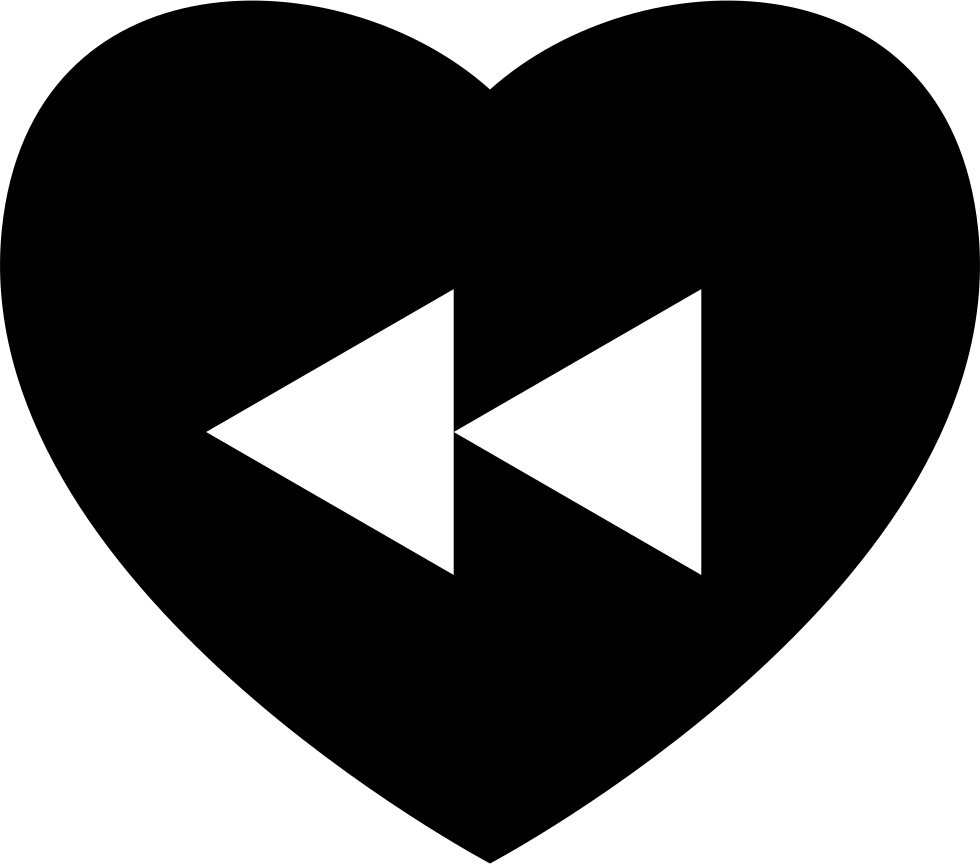 Heart Rewind Back Button - Icon (980x864), Png Download