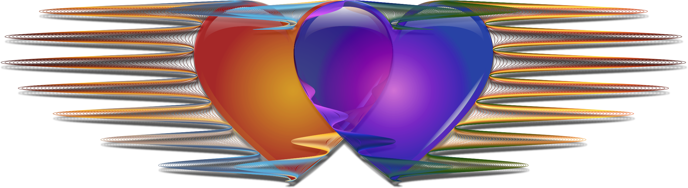 This Free Icons Png Design Of Twin Hearts (2400x716), Png Download