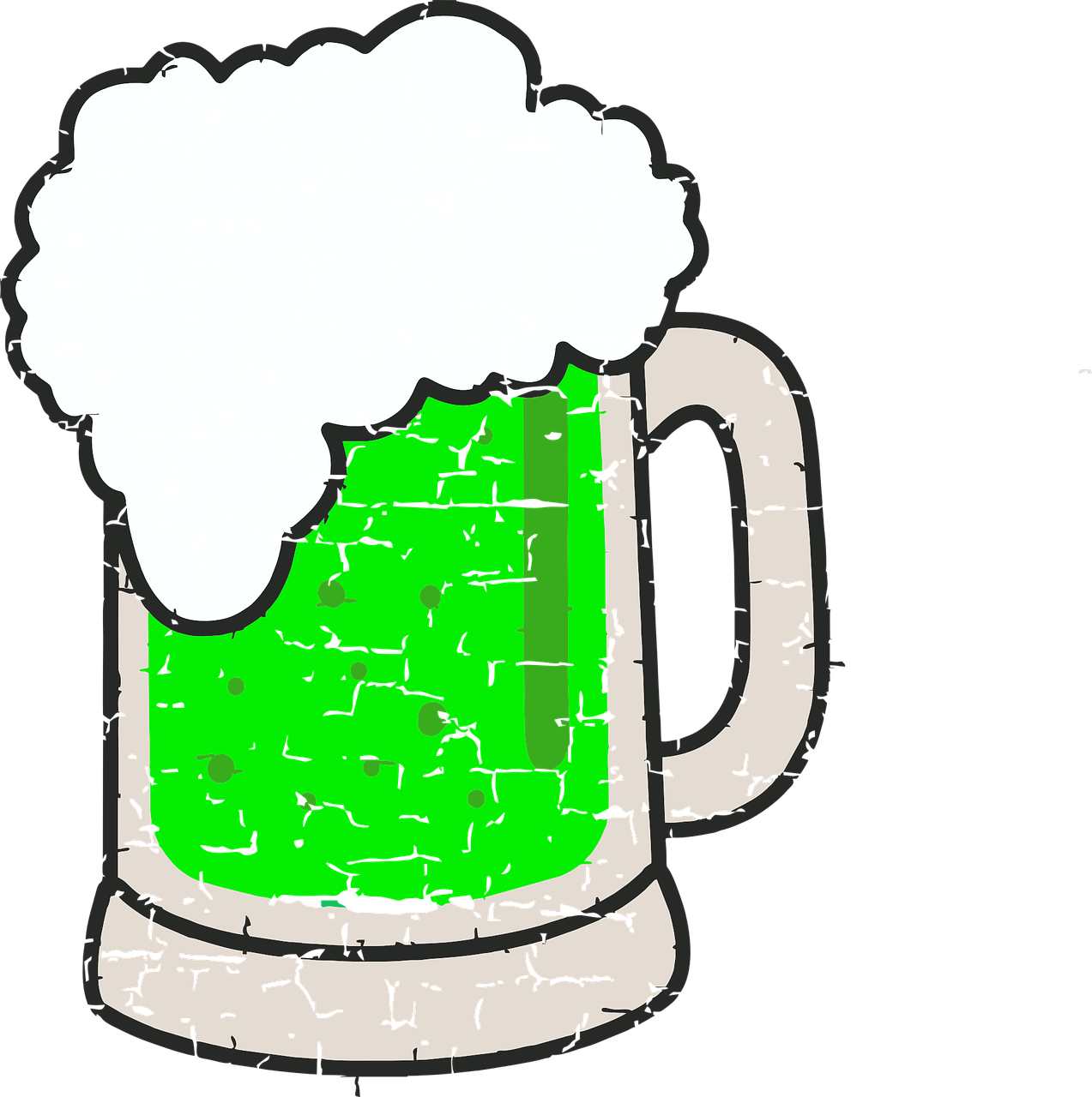 Green Beer,beer,irish,st Patrick's Day,st Paddy's Day,beverage - Tarro De Cerveza Dibujo (1273x1280), Png Download