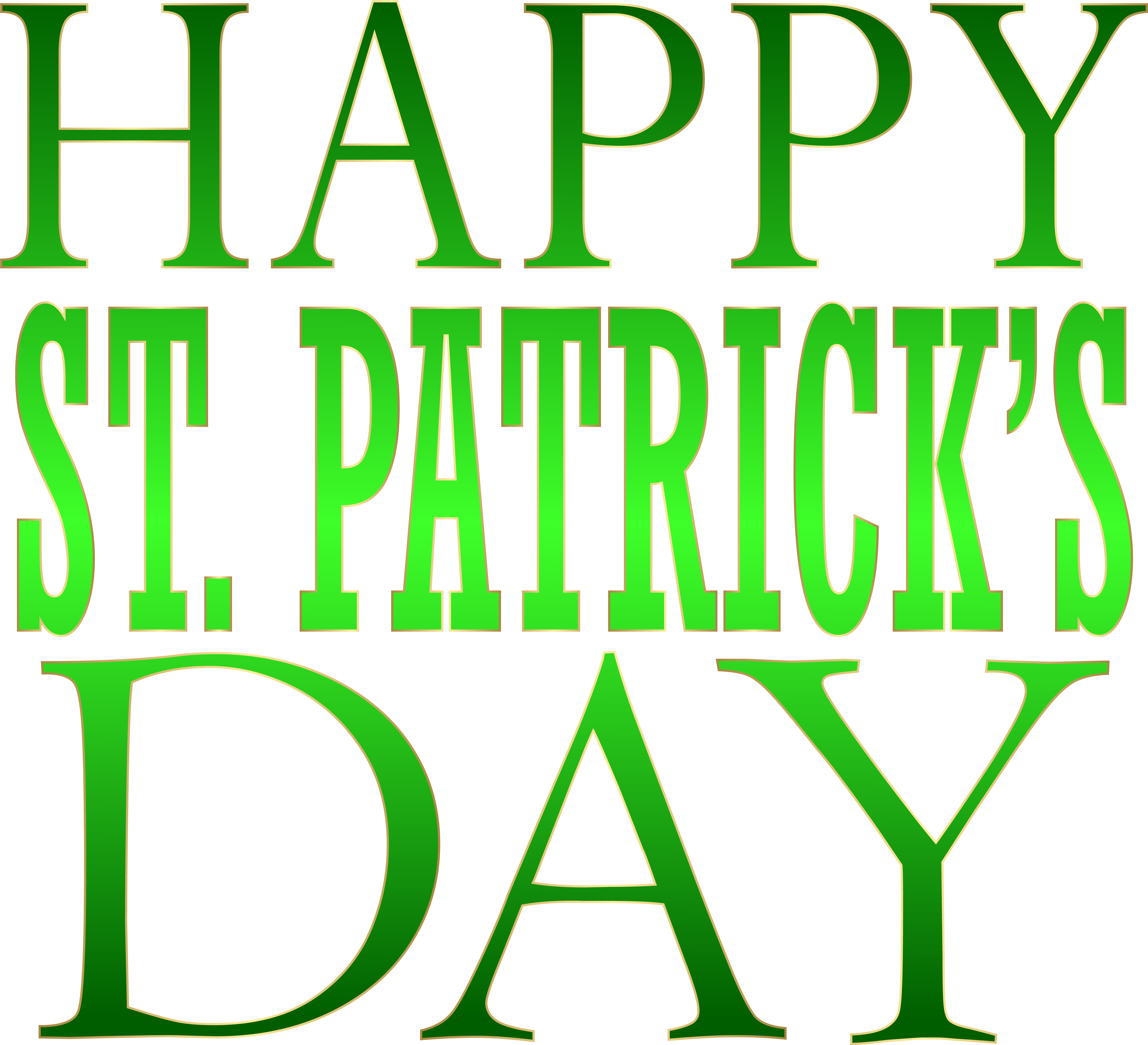 Patrick's Day Text Png Clip Art, Is Available For (8000x7284), Png Download
