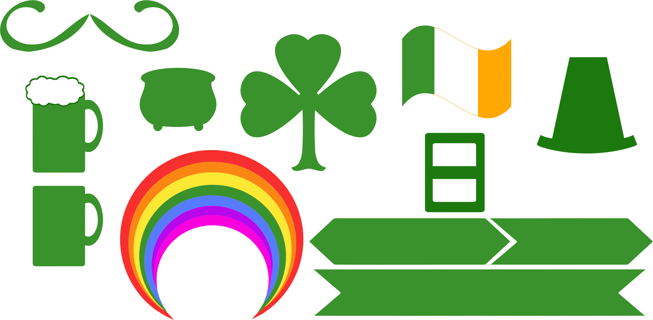 This Free Icons Png Design Of Saint Patrick's Day Paraphernalia (2273x1114), Png Download